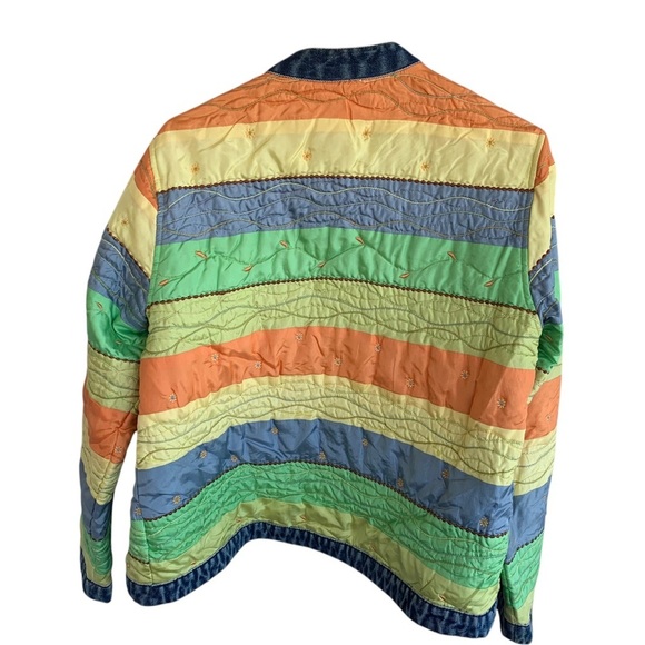 Vintage Denim 100% Silk Lightweight Women’s Jacket Multicolored Size Small - Picture 2 of 5